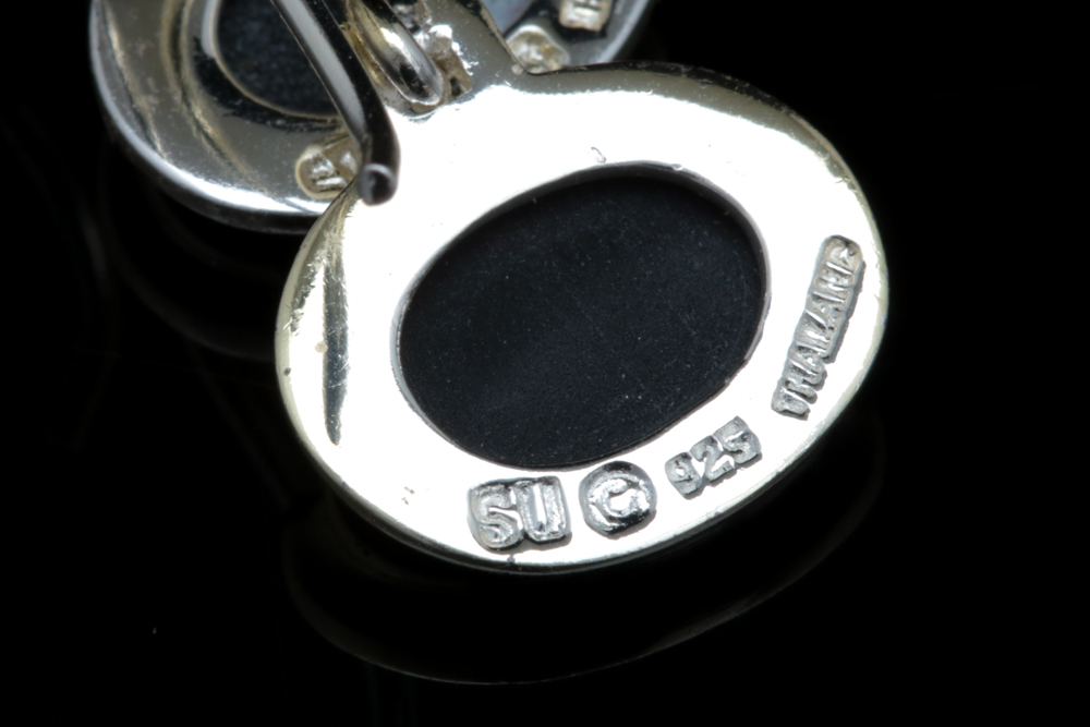 Sterling Silver and Onyx Earrings