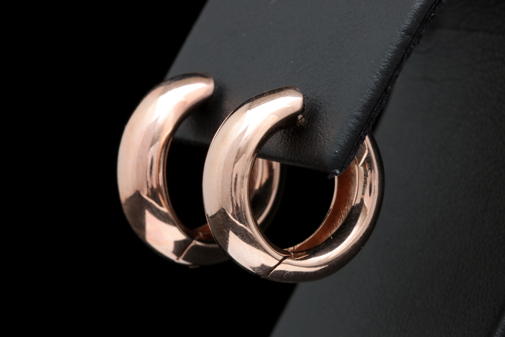 Bastian Rose Gold Wash on Sterling Silver Huggie Earrings