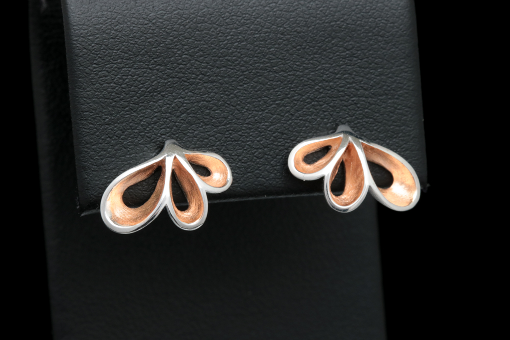 Bastian Sterling Silver with Rose Gold Wash Earrings