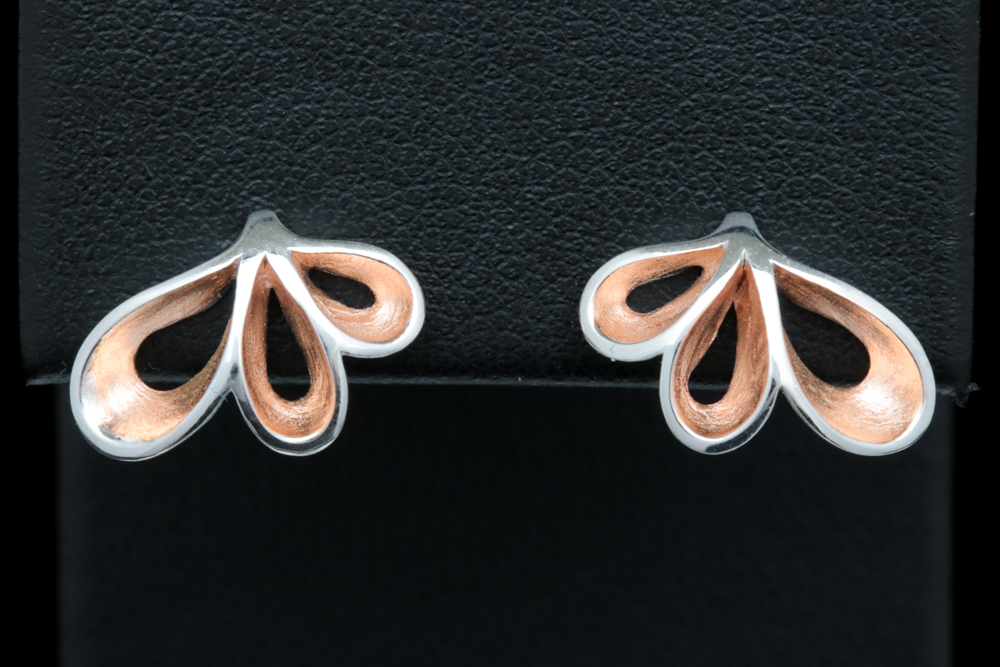 Bastian Sterling Silver with Rose Gold Wash Earrings