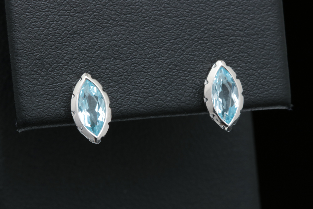 Bastian Sterling Silver and Blue Topaz Stud Earrings
