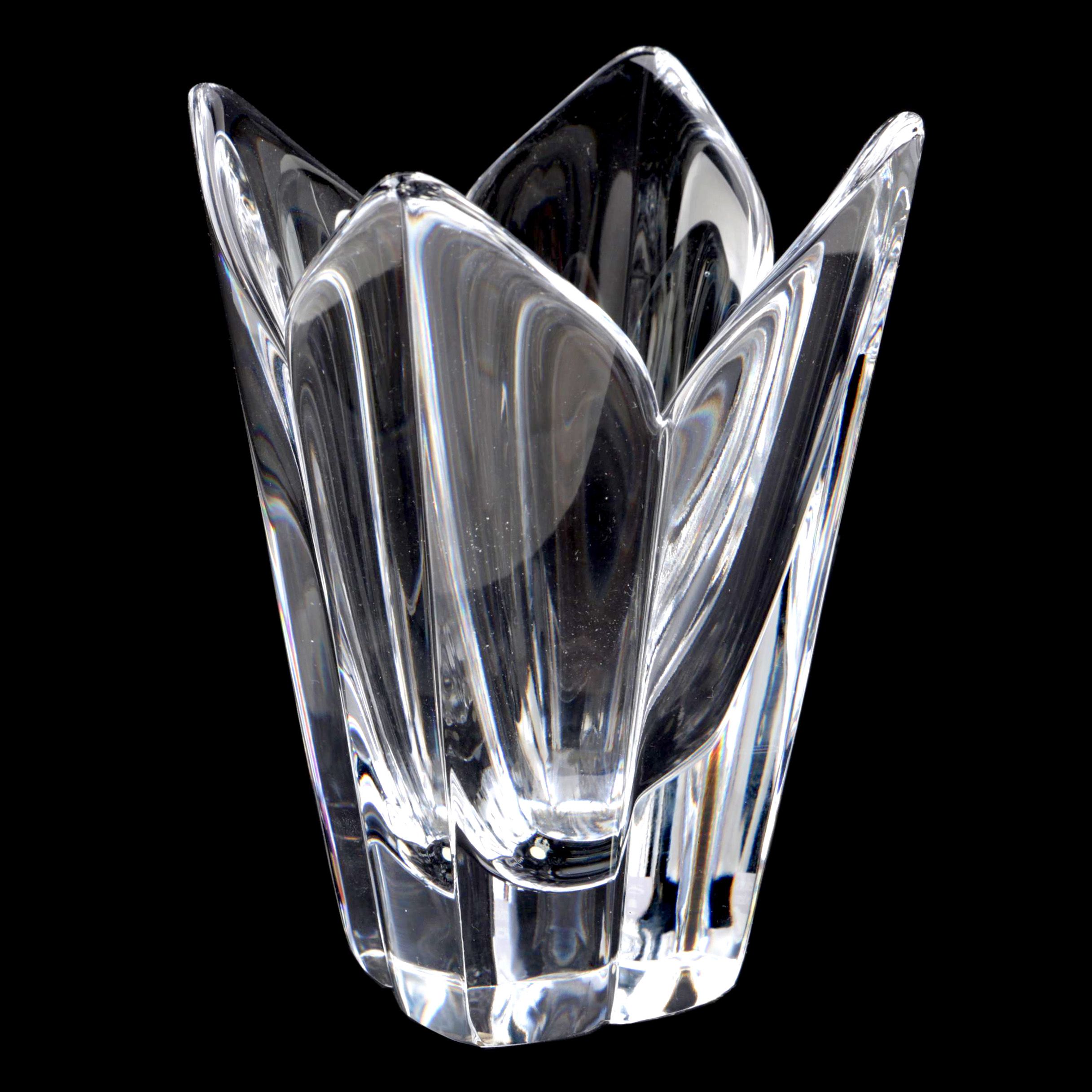 Orrefors Lotus Style Crystal Vase