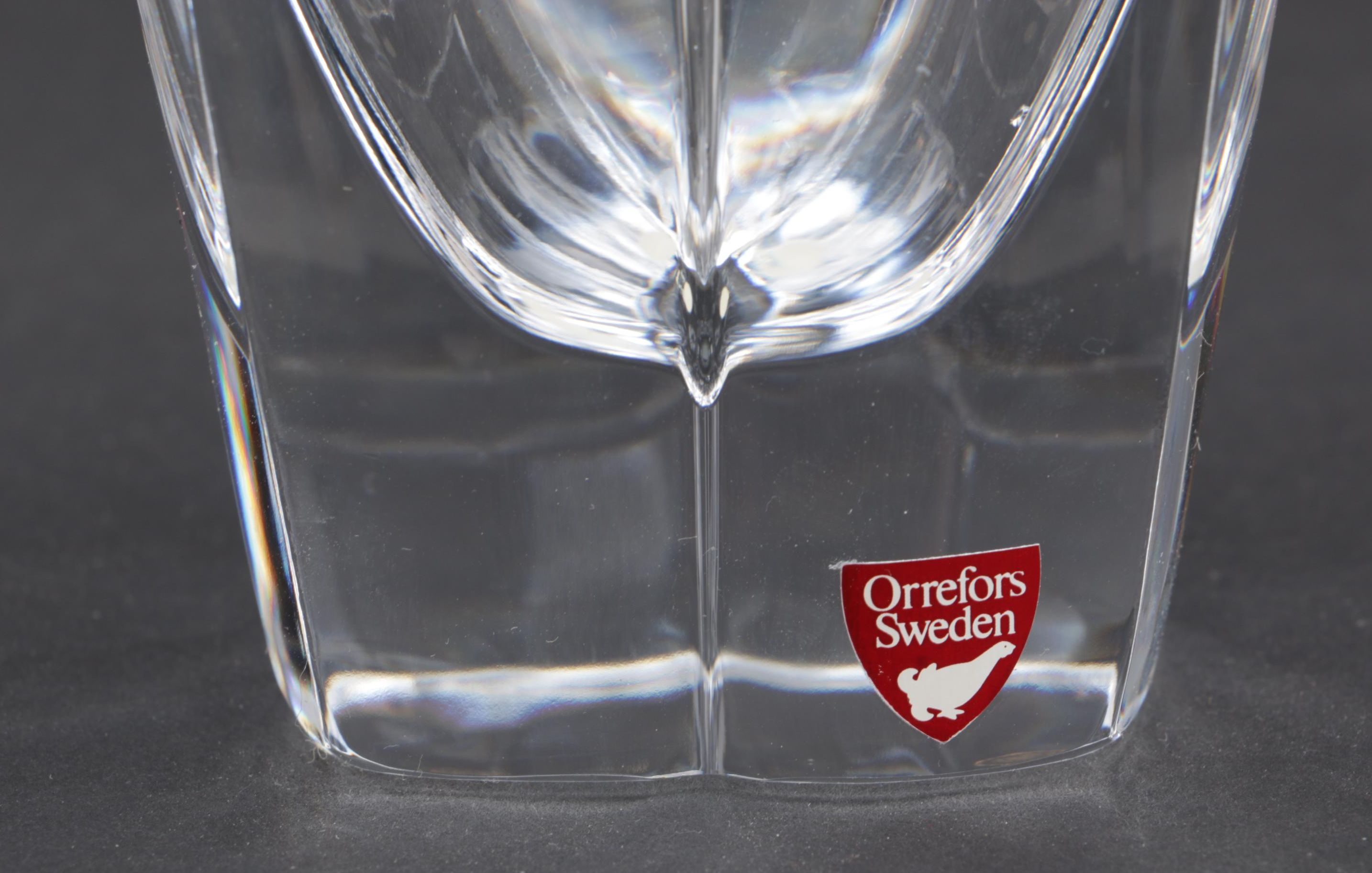 Orrefors Lotus Style Crystal Vase