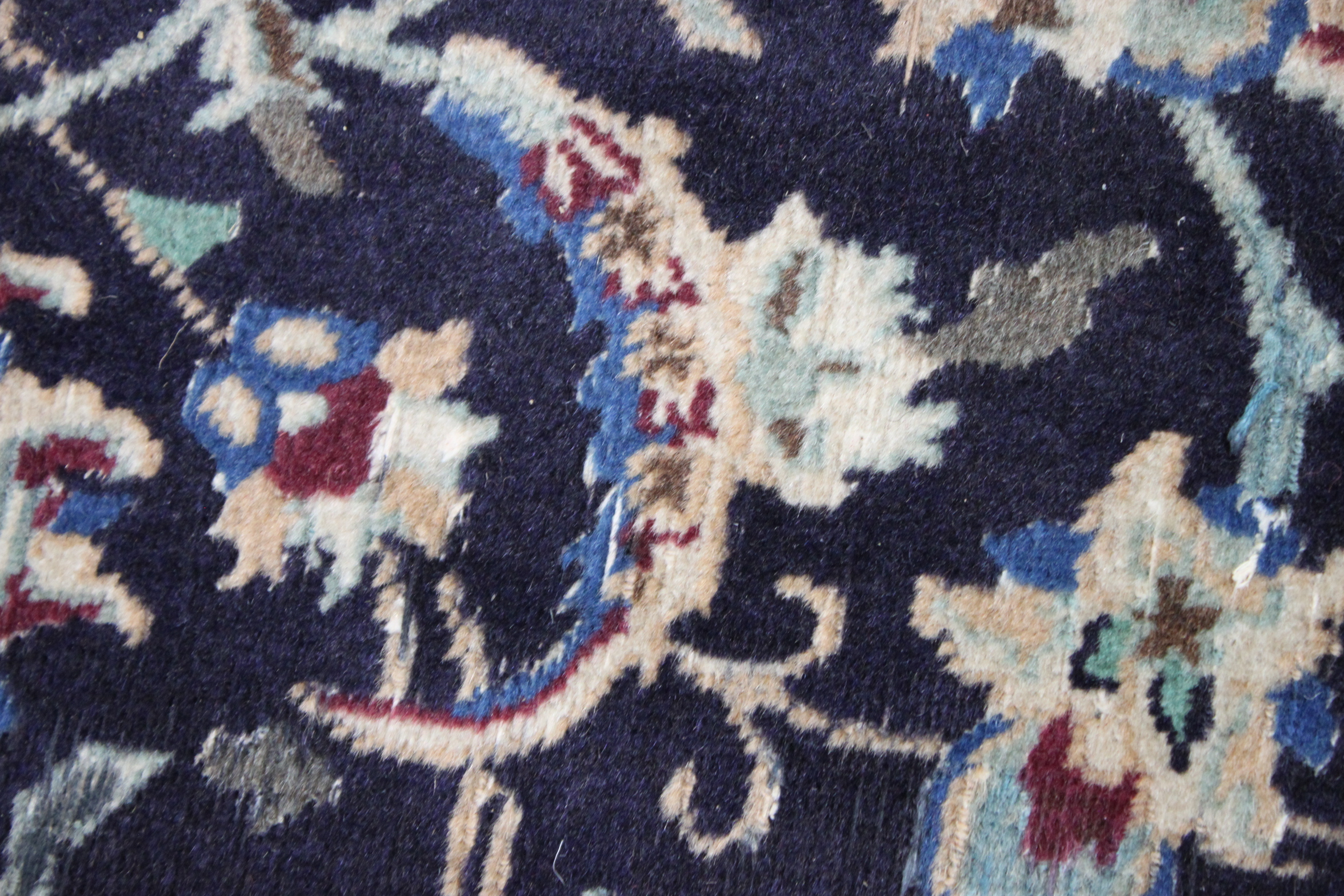 Hand-Knotted Persian Nain Area Rug with Silk Accents