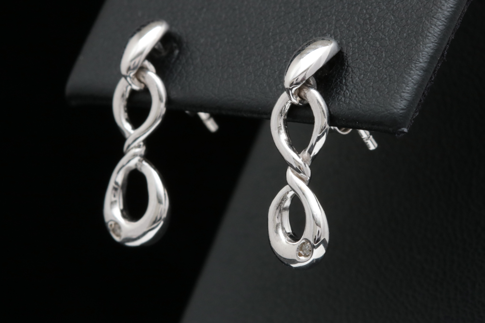 Sterling Silver and Diamond Dangle Earrings