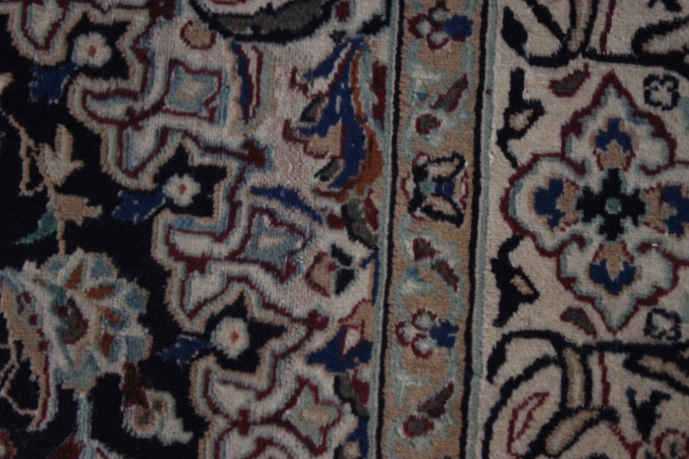 Hand-Knotted Persian Nain Area Rug with Silk Accents