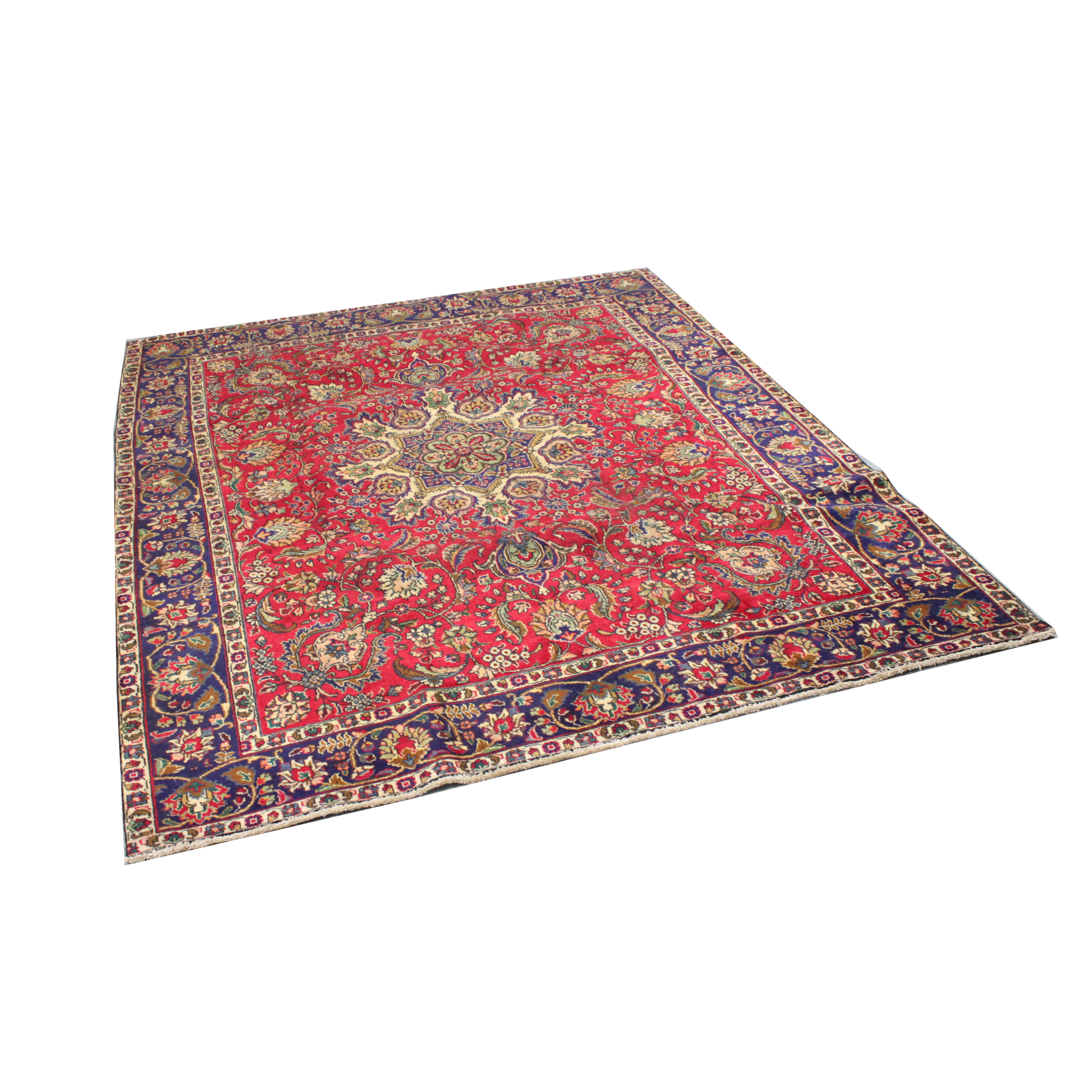 Hand-Knotted Persian Tabriz Wool Area Rug