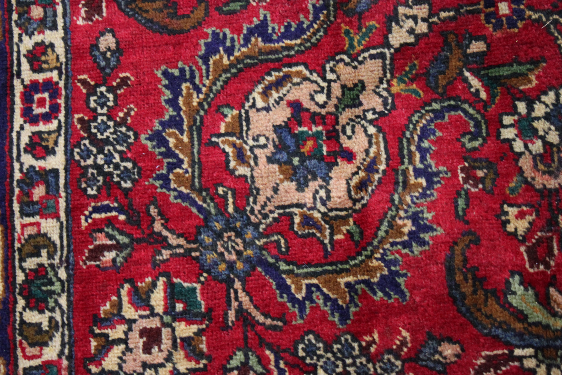 Hand-Knotted Persian Tabriz Wool Area Rug