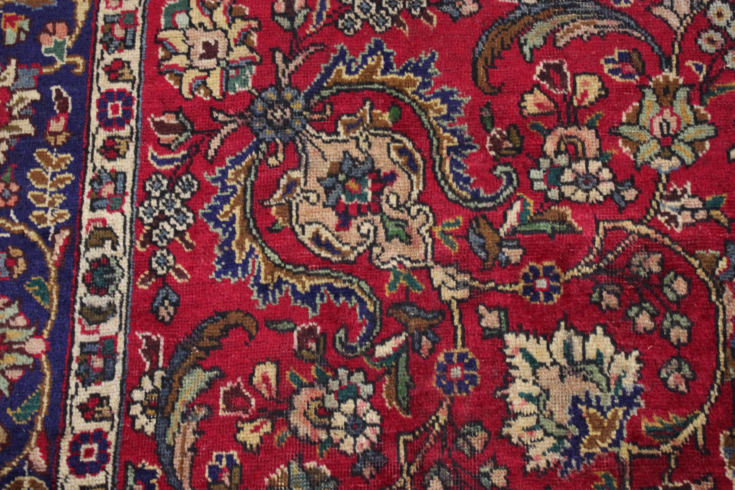 Hand-Knotted Persian Tabriz Wool Area Rug