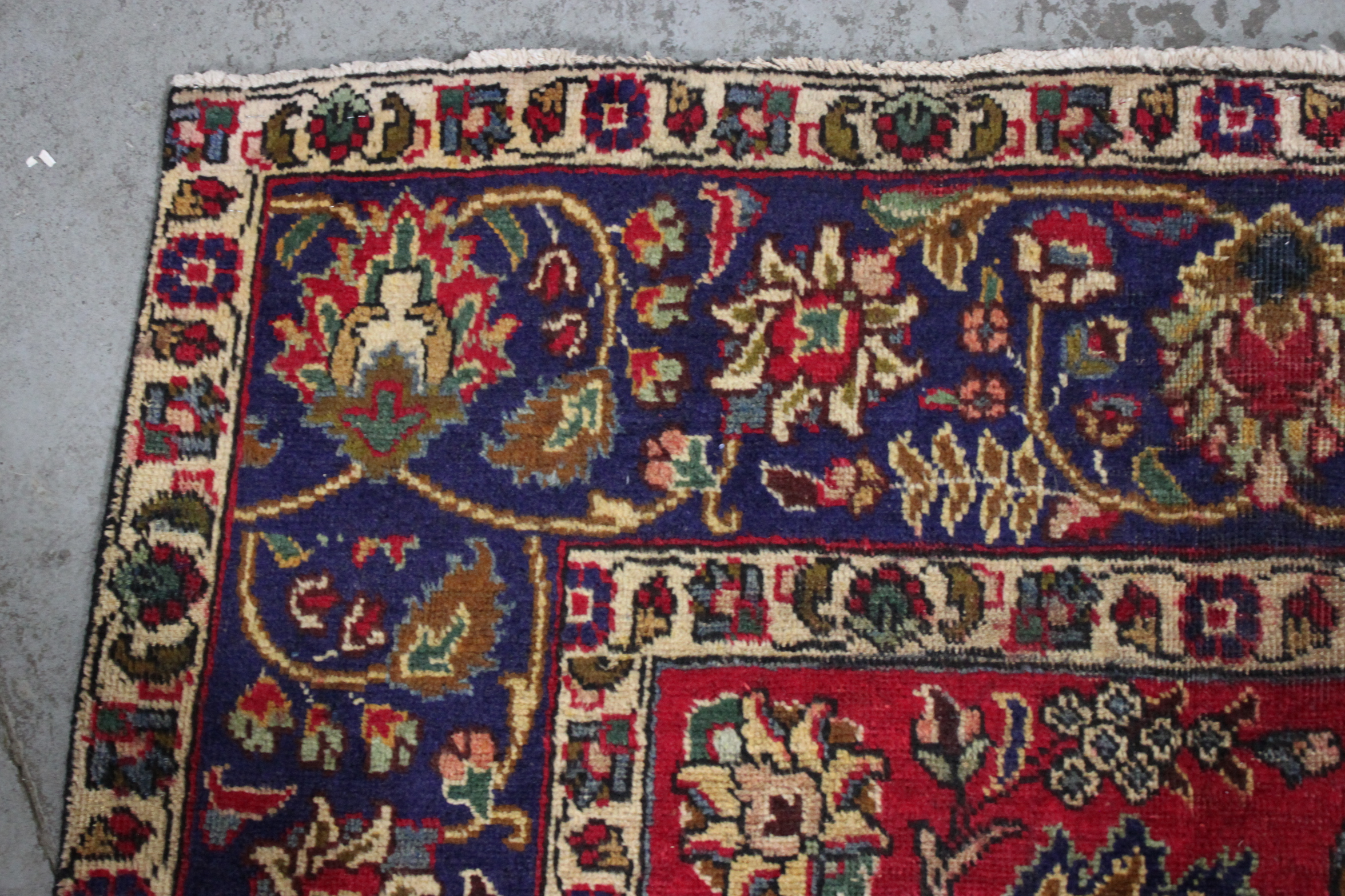 Hand-Knotted Persian Tabriz Wool Area Rug