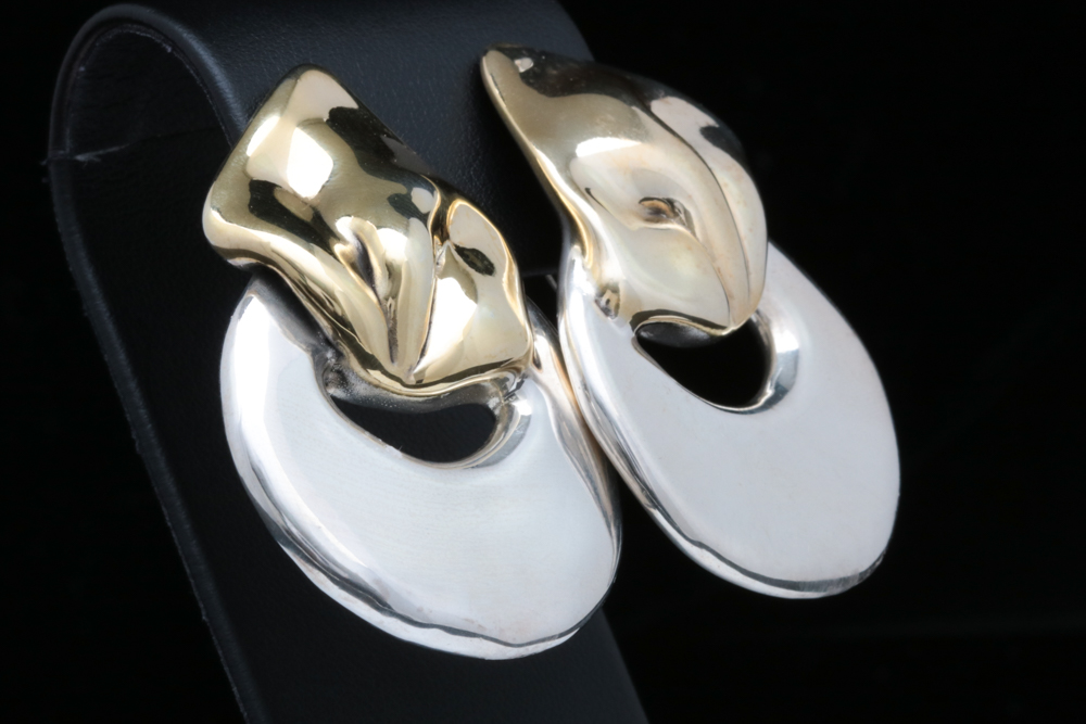 Yellow Gold Wash on Sterling Silver Earrings