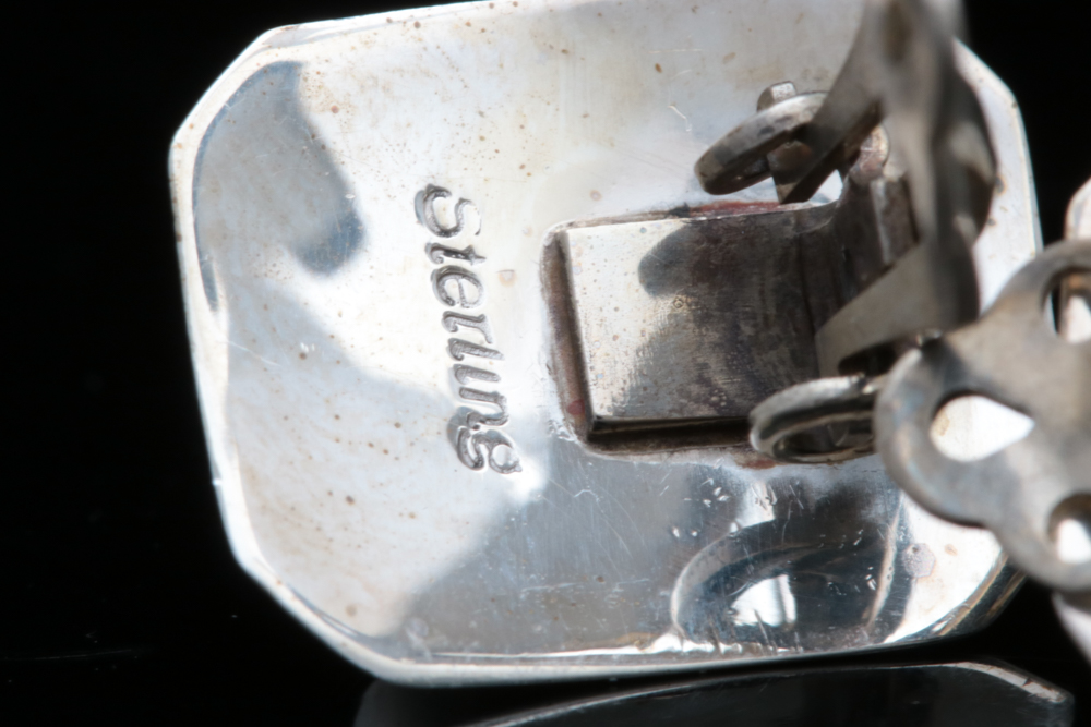 Sterling Silver and Chalcedony Clip On Earrings