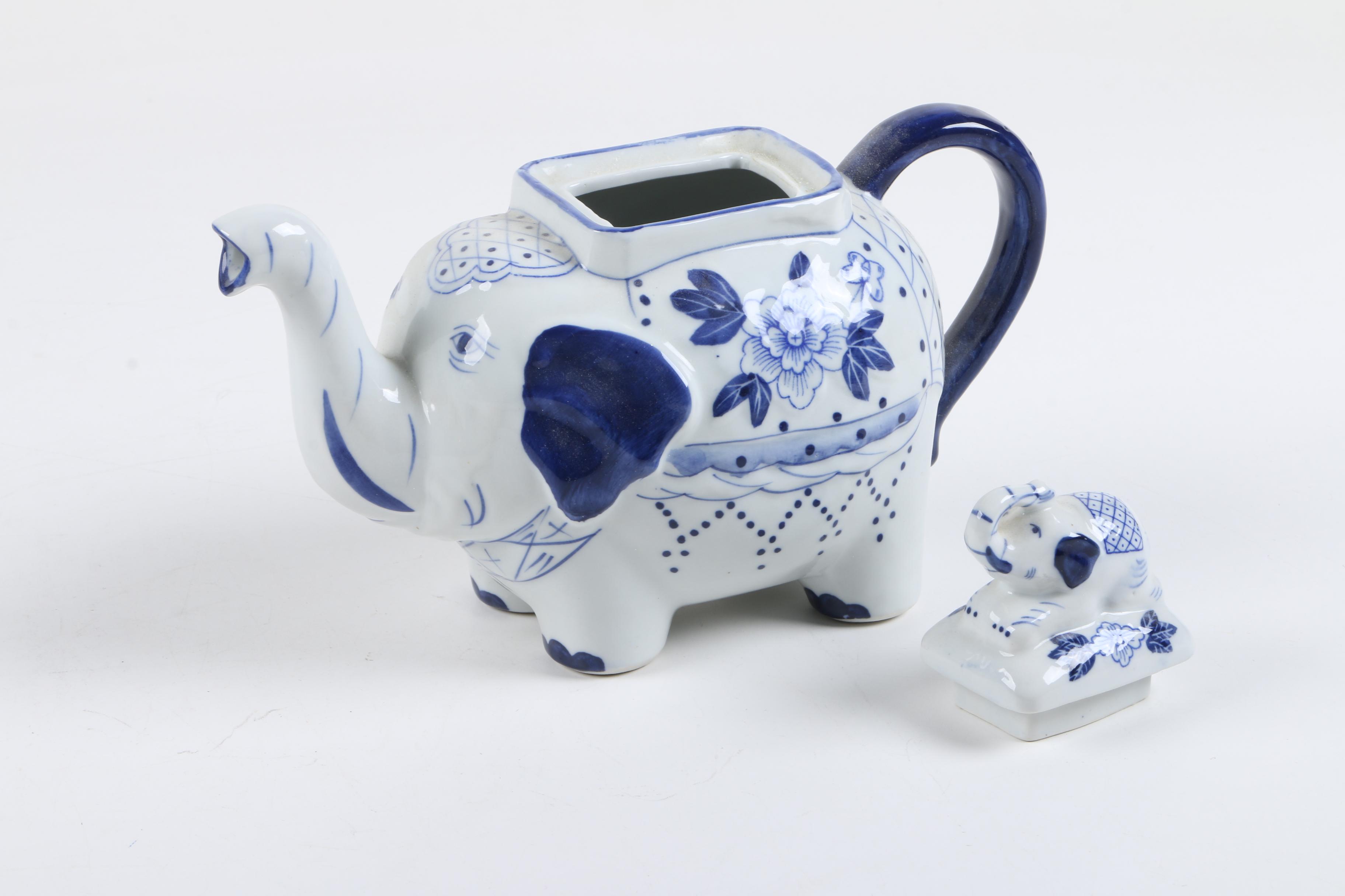 Assorted Blue and White Serveware and Vases