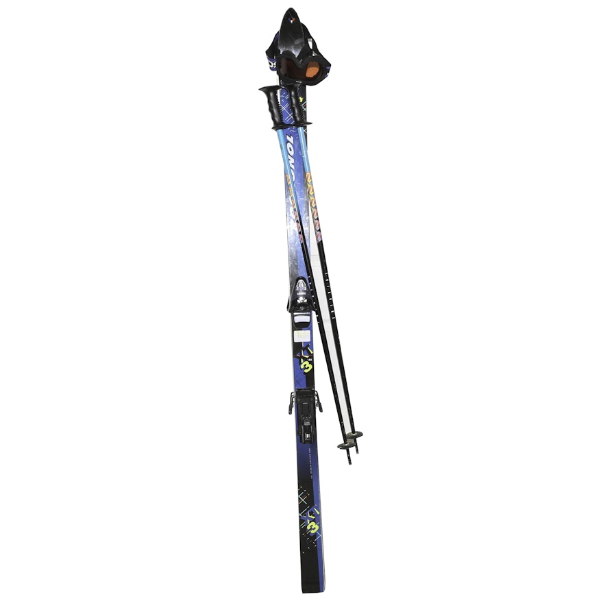 Rossignol 3 All-Terrain Skis with Poles and Goggles