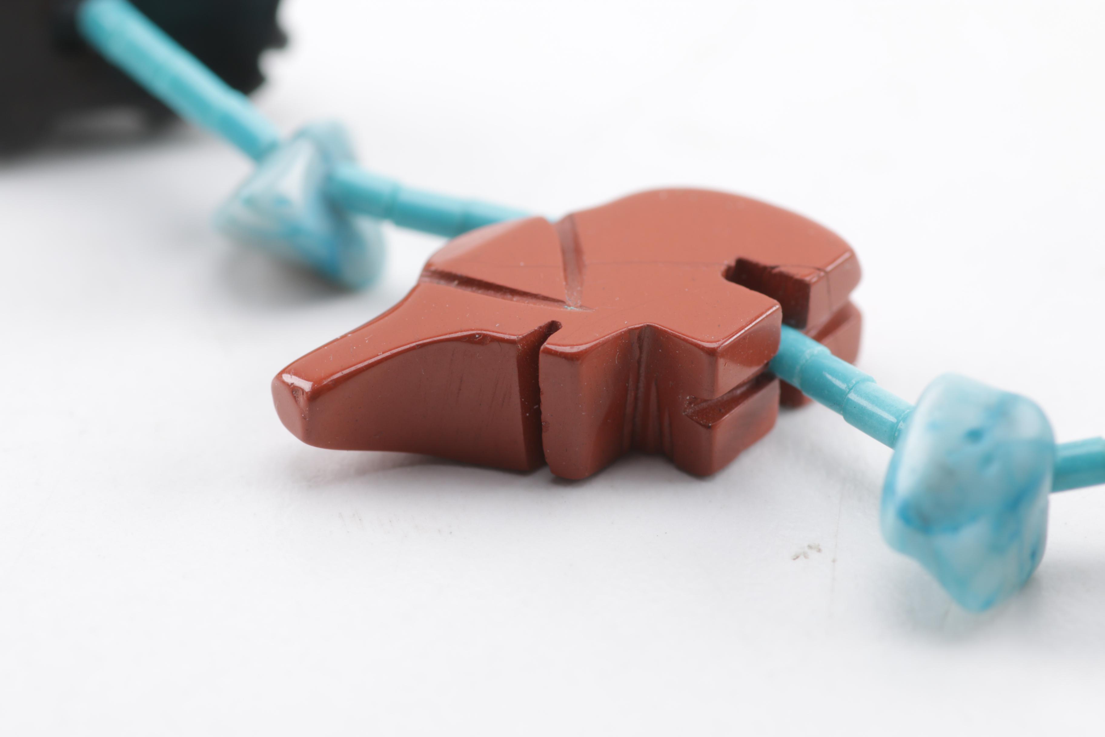 Native American Style Carved Animal Fetish Necklace