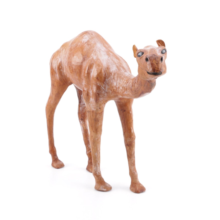 Leather Wrapped Camel Figurine