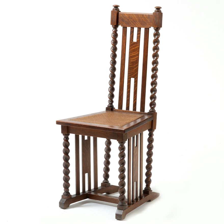 Antique "Quaint Tudor" Chair by Stickley Bros.