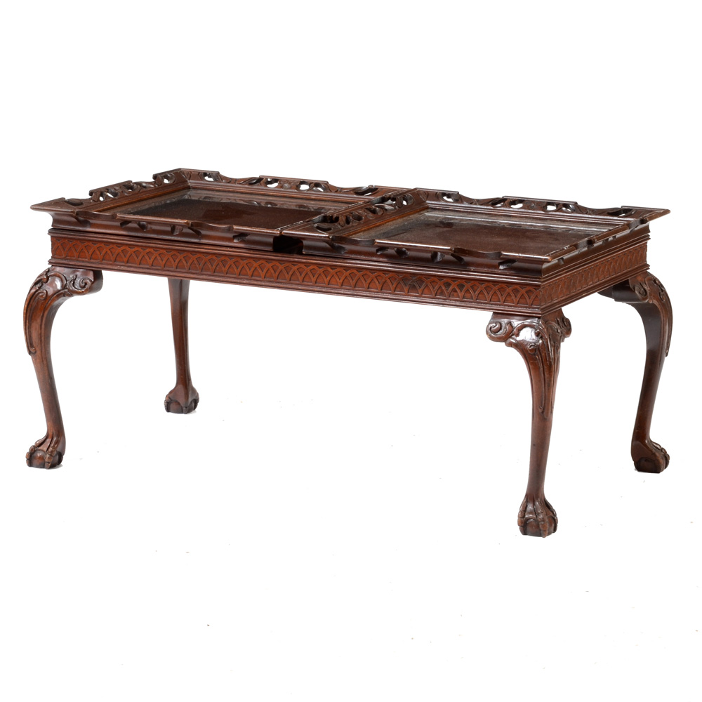 Chippendale Style Double Tray Top Coffee Table