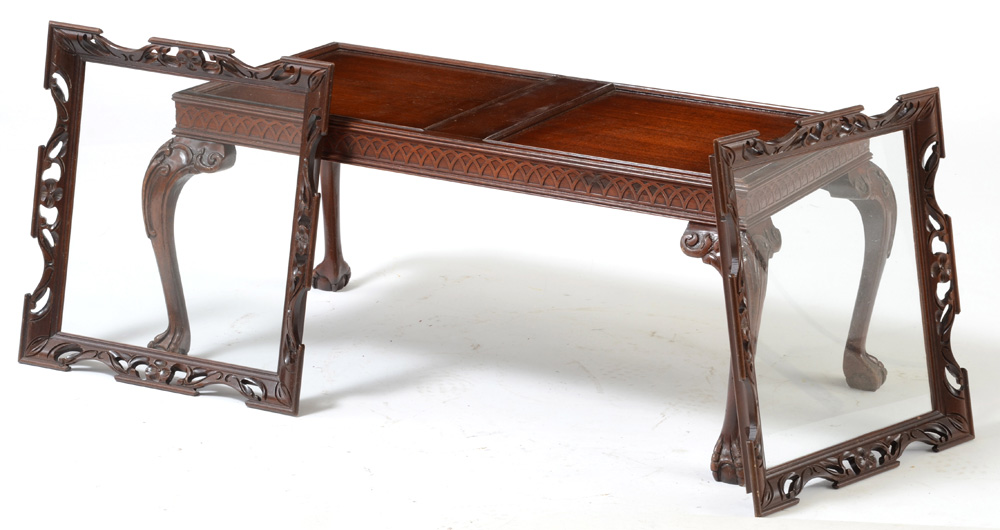 Chippendale Style Double Tray Top Coffee Table