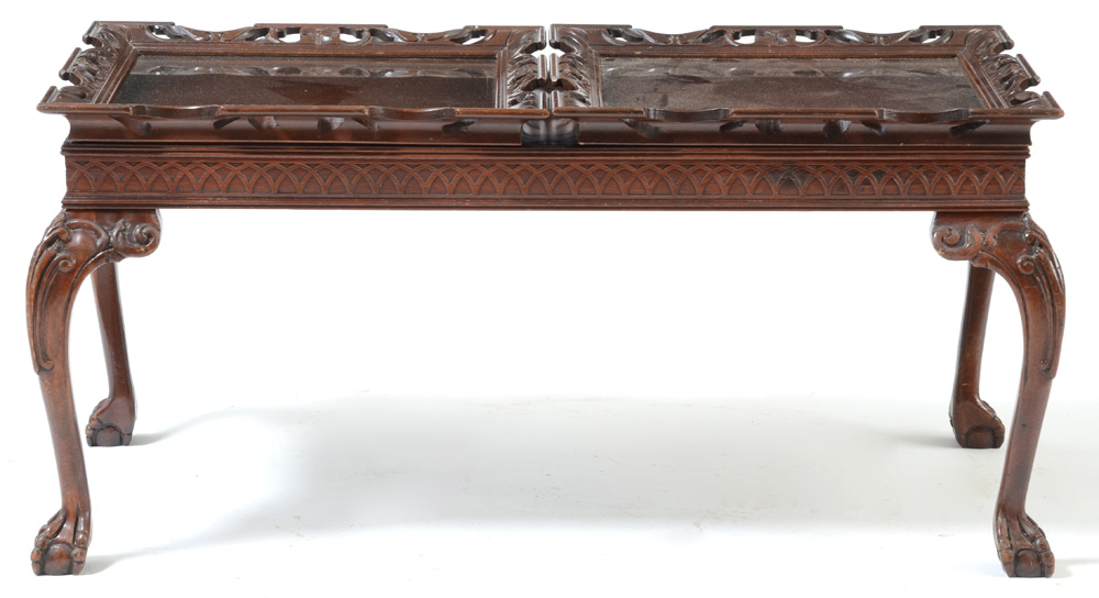 Chippendale Style Double Tray Top Coffee Table