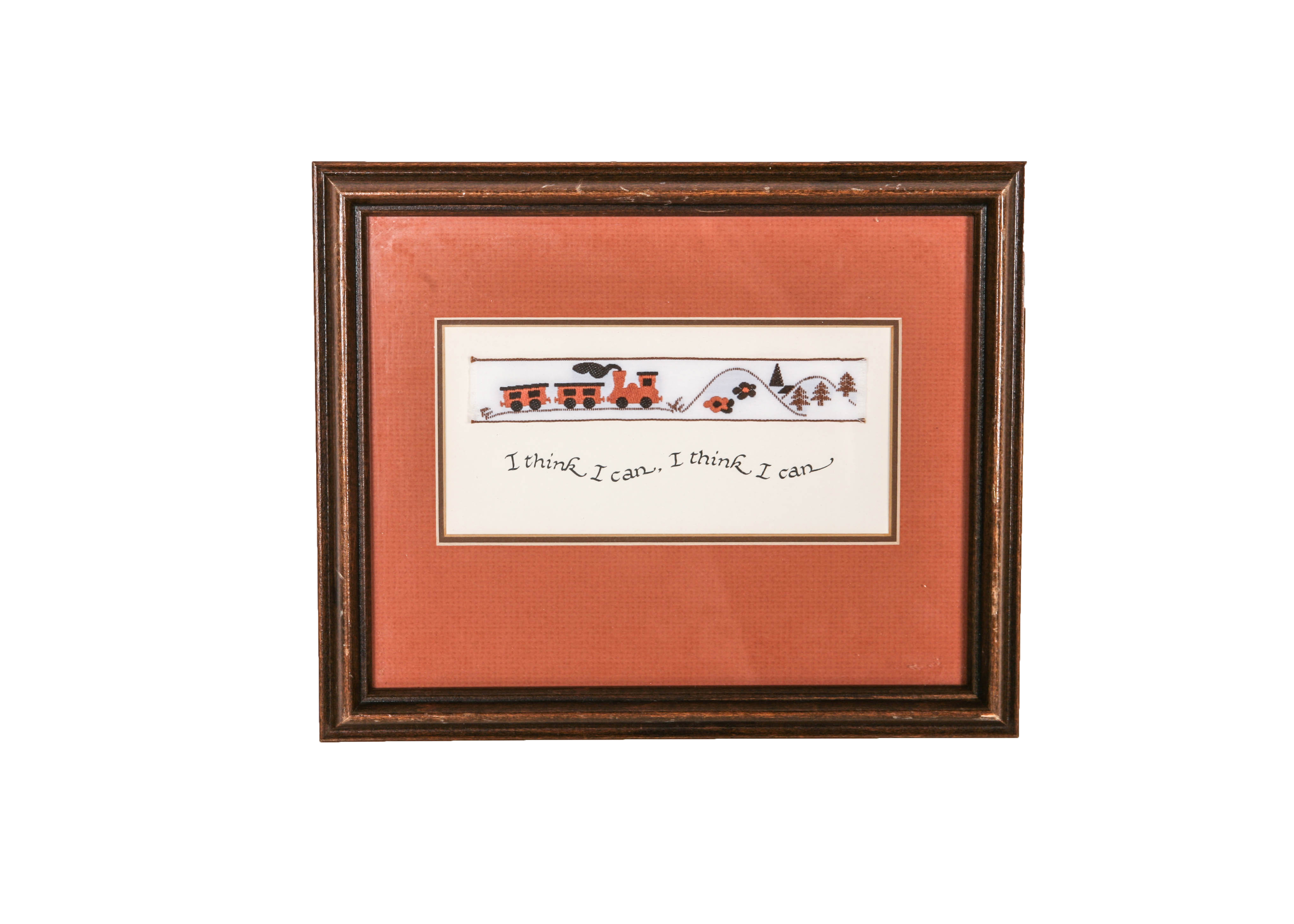 Embroidered Ribbon Depicting the Little Engine That Could