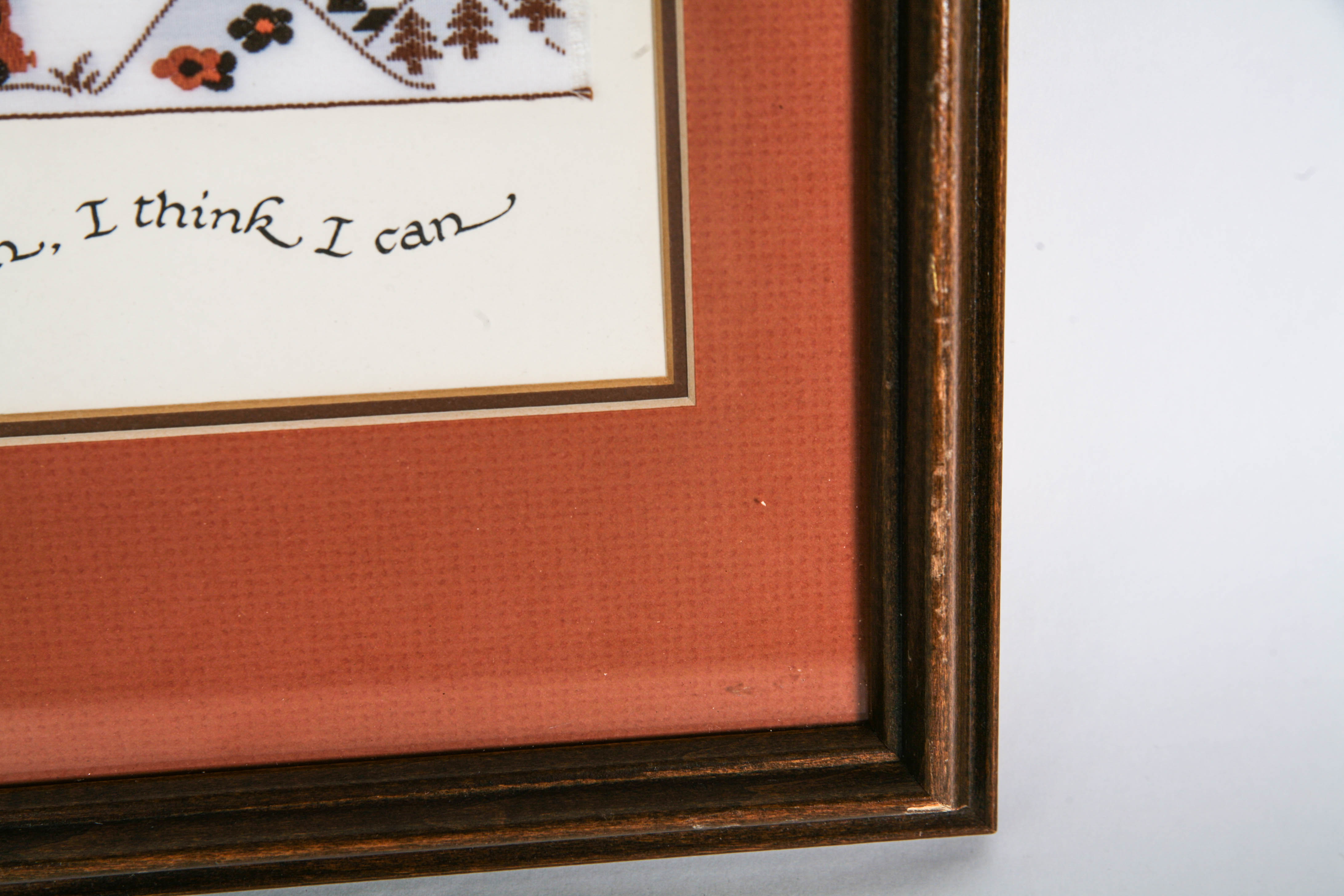 Embroidered Ribbon Depicting the Little Engine That Could