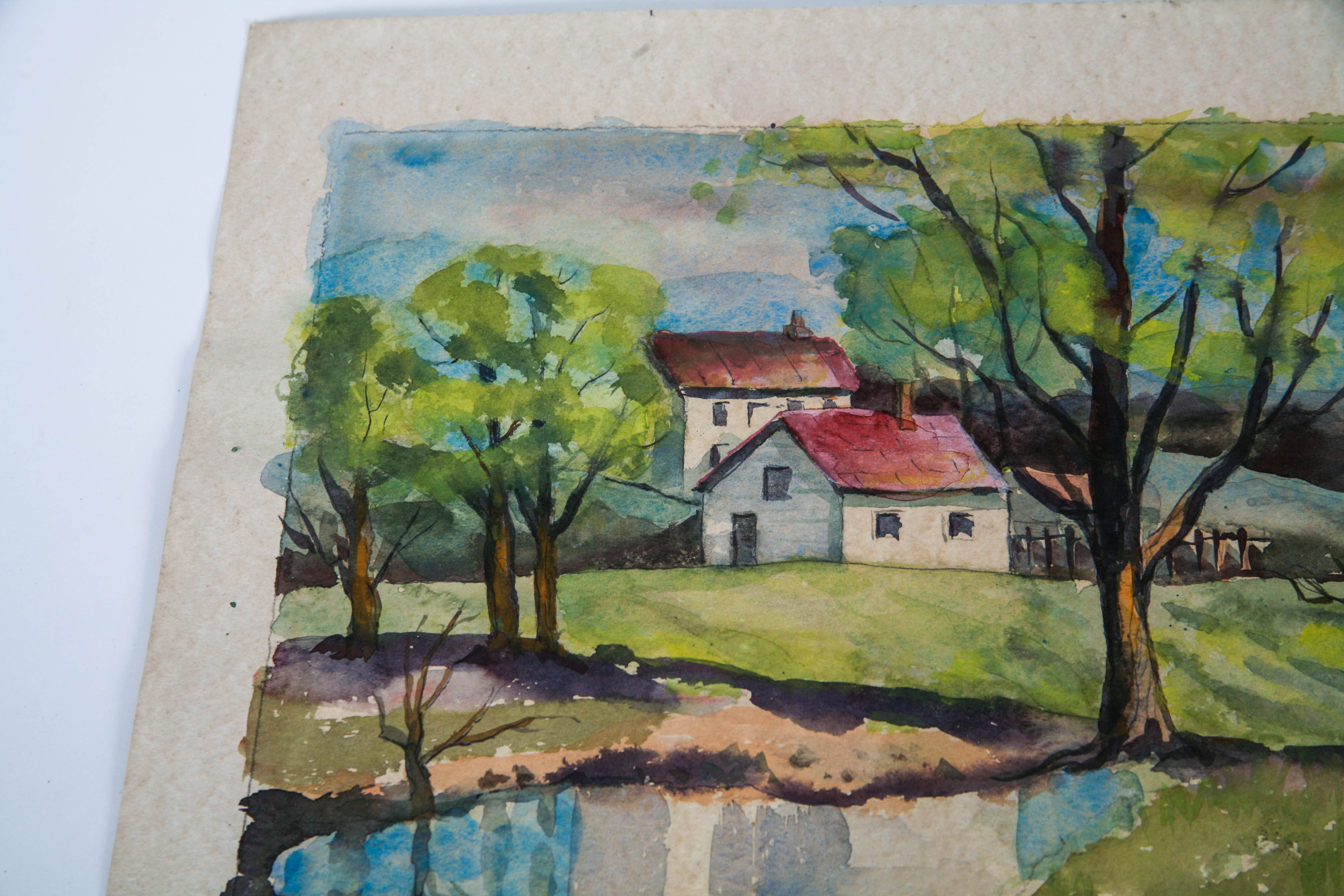 Grace L. Lay Watercolor on Paperboard of Landscape