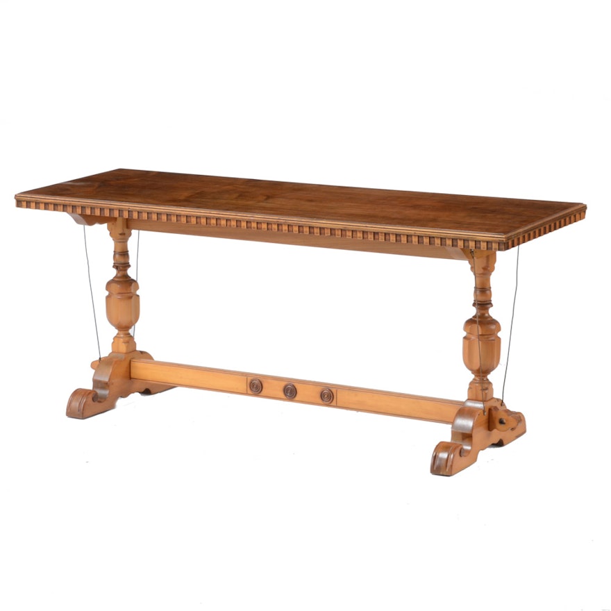 Vintage Jacobean Style Trestle Table