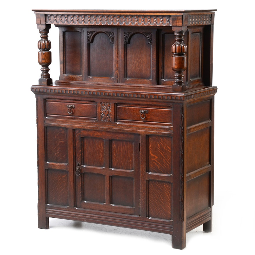 Tudor Revival Server in Oak, First Quarter of the 20th Century