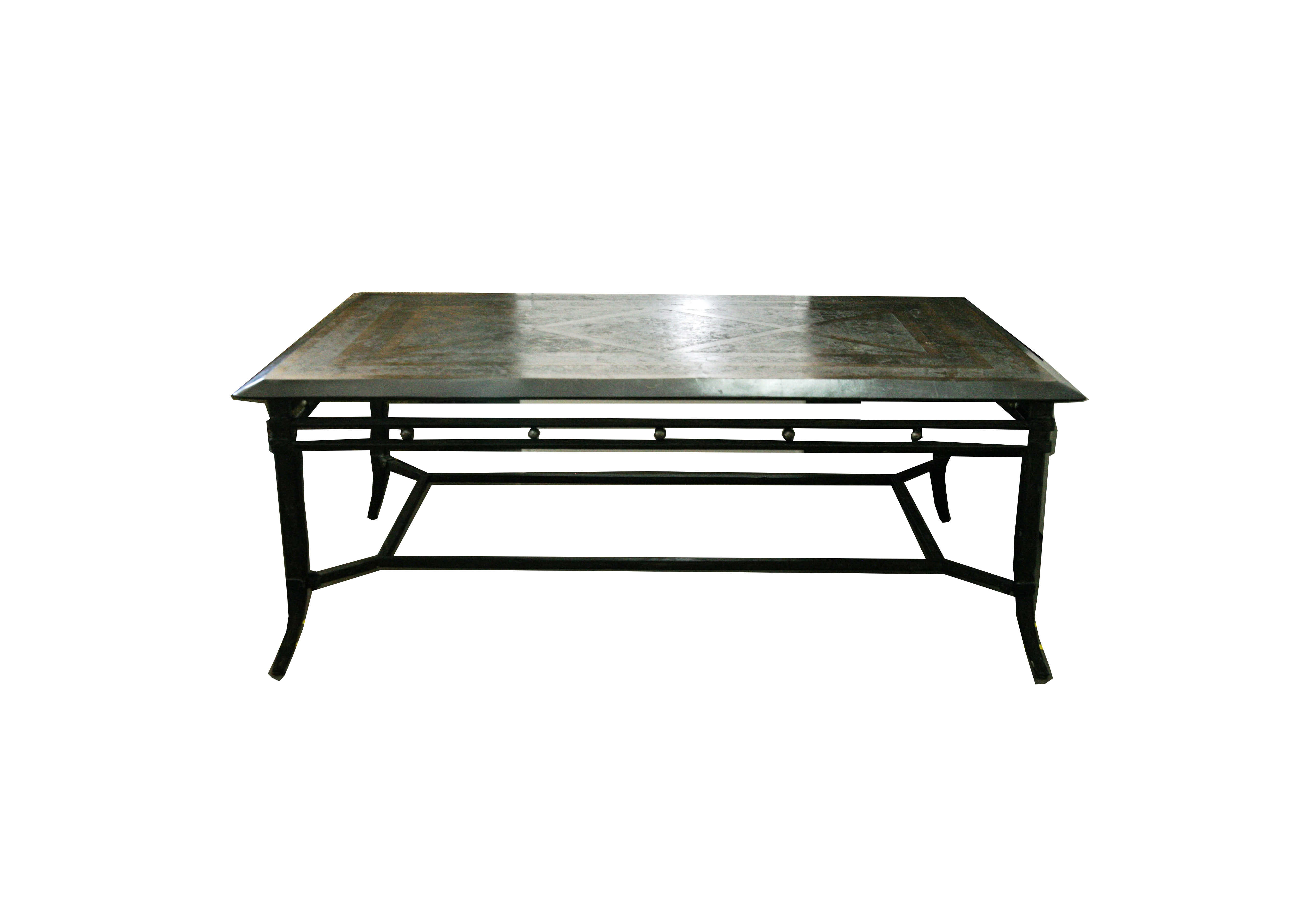 Faux Stone Top Metal Coffee Table