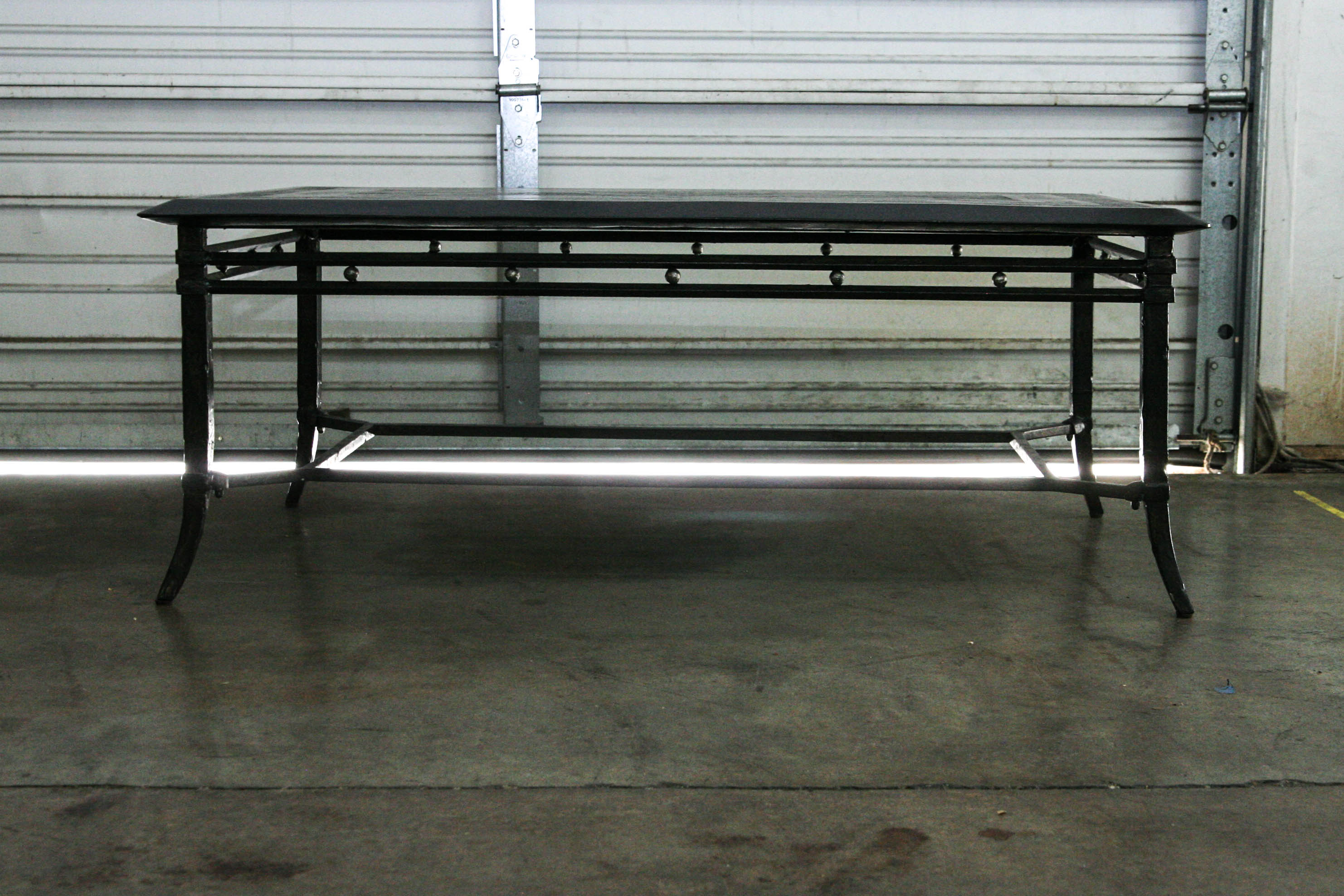 Faux Stone Top Metal Coffee Table