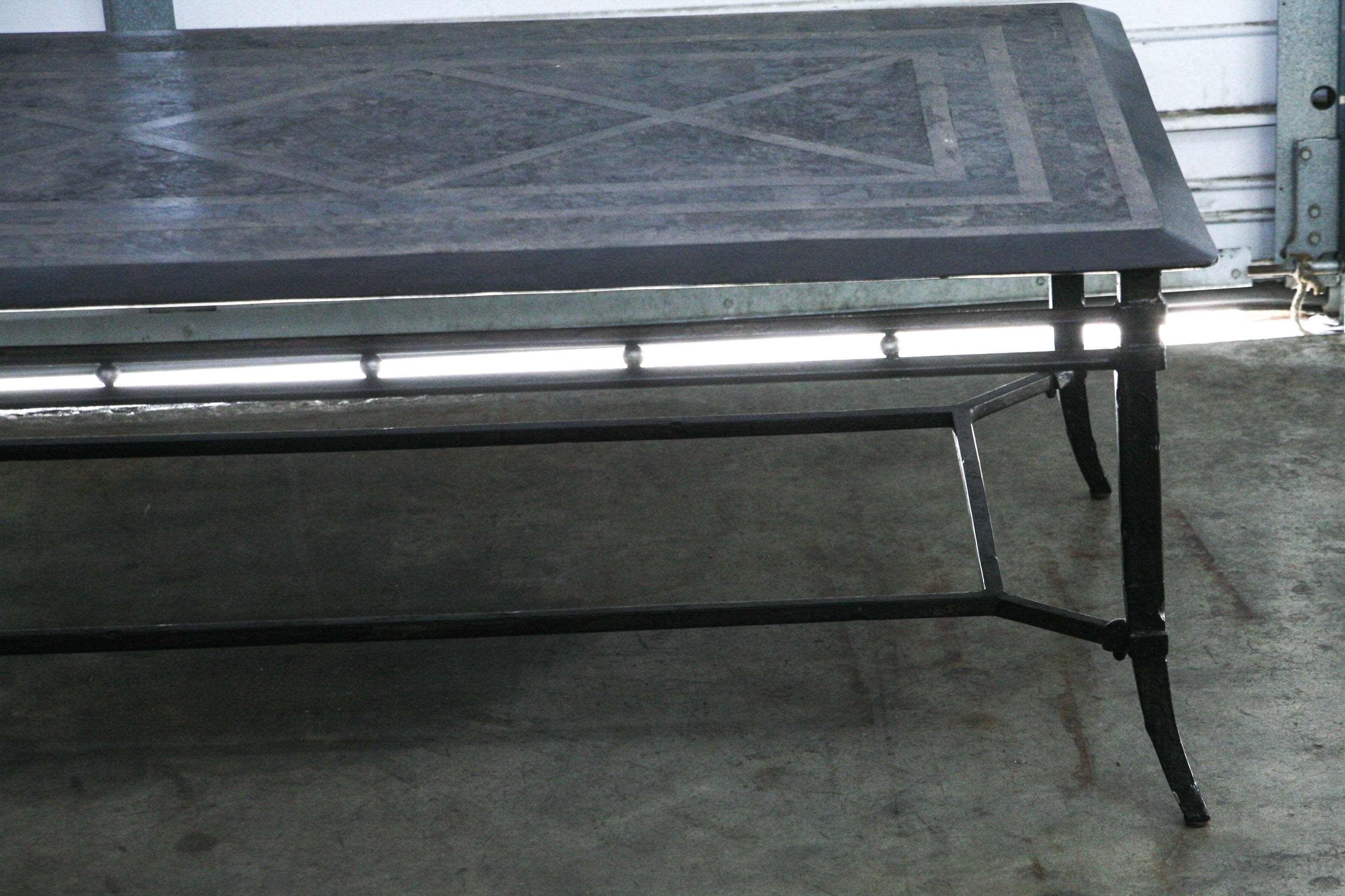 Faux Stone Top Metal Coffee Table