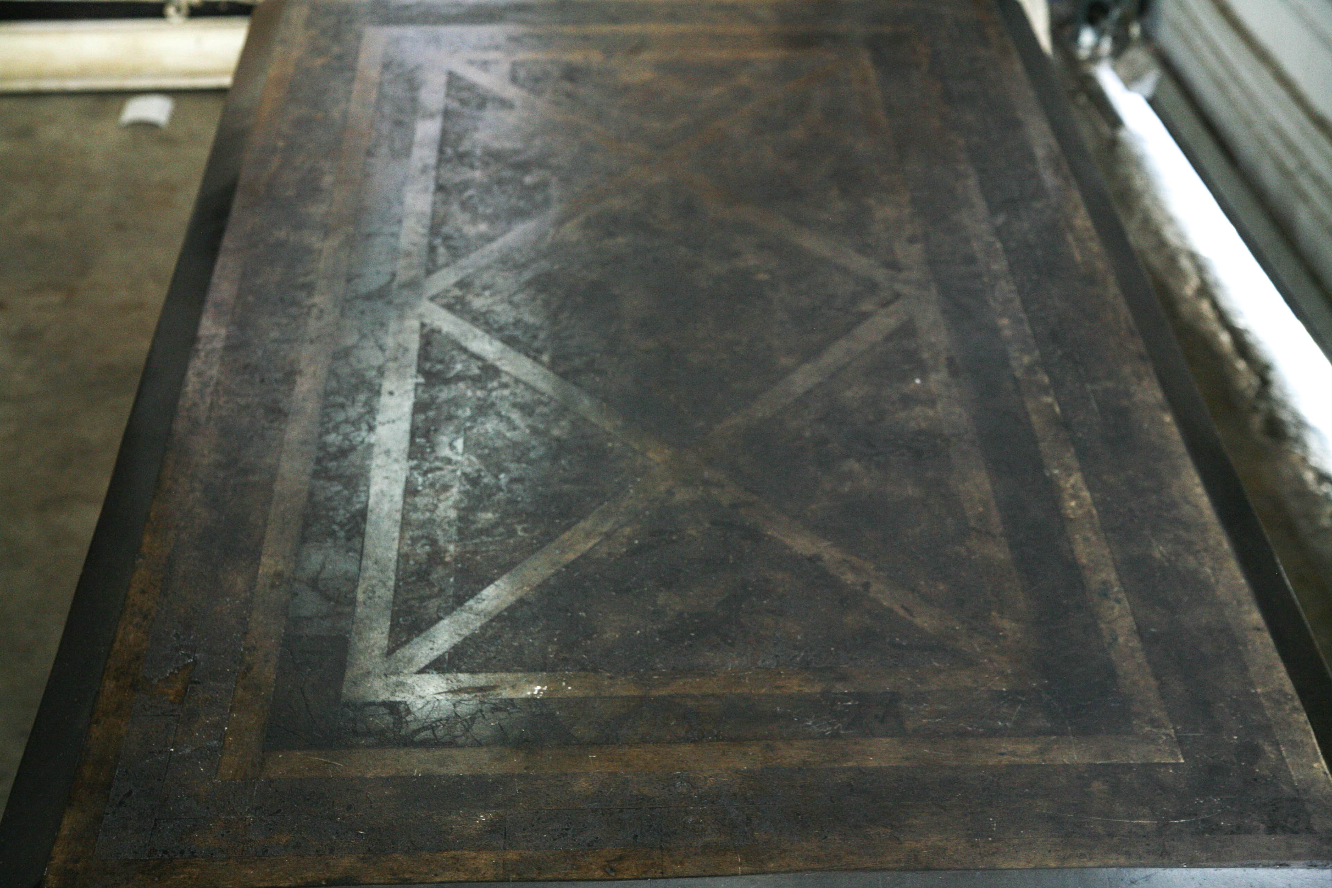 Faux Stone Top Metal Coffee Table