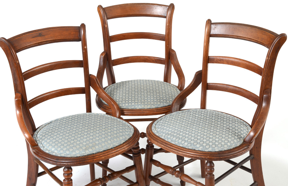 Eastlake Style Ladder Back Side Chairs