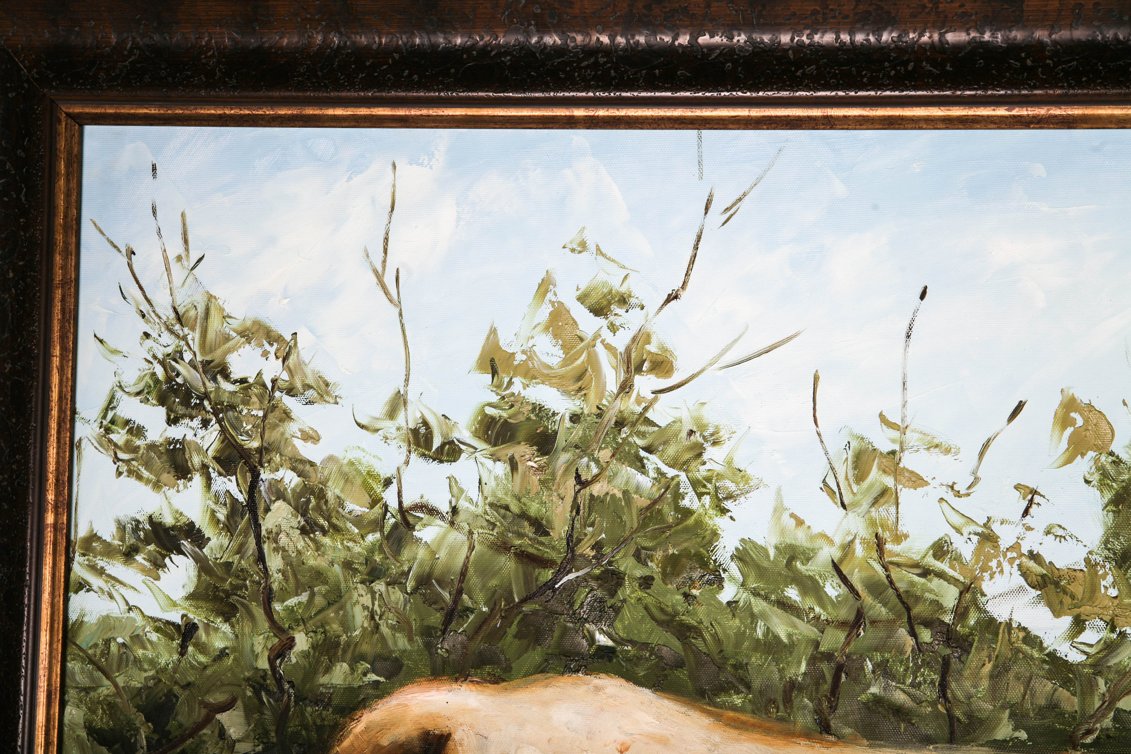 Oil Painting on Canvas of Texas Longhorn Cow