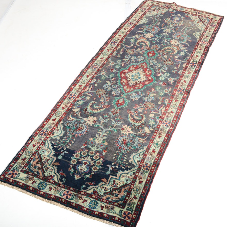 Vintage Hand-Knotted Persian Malayer Sarouk Runner