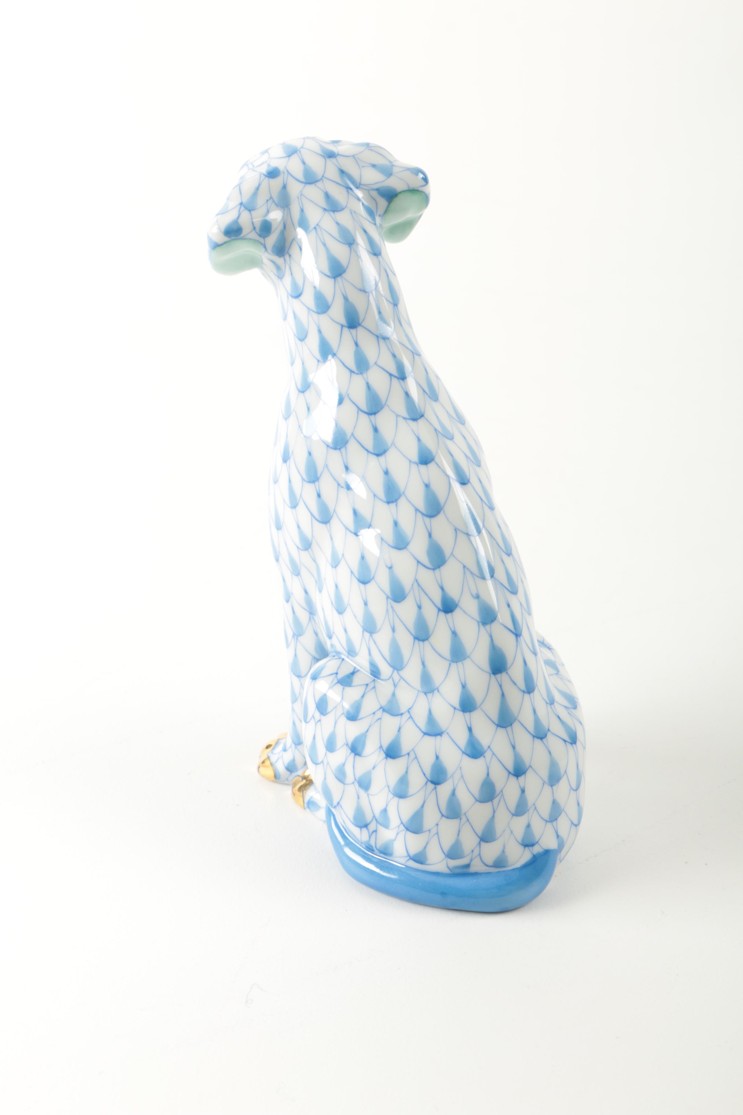 First Edition Herend Hungary Hand Painted  Dog Figurine