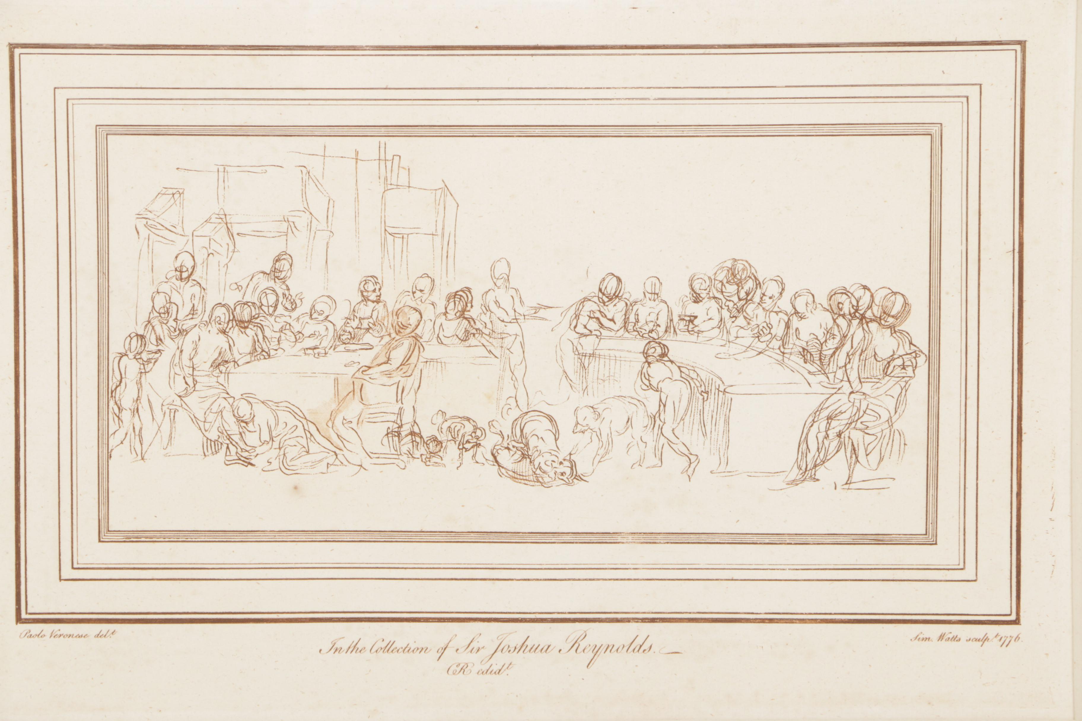 Sim. Watts Etching on Paper After Drawing by Paolo Veronese