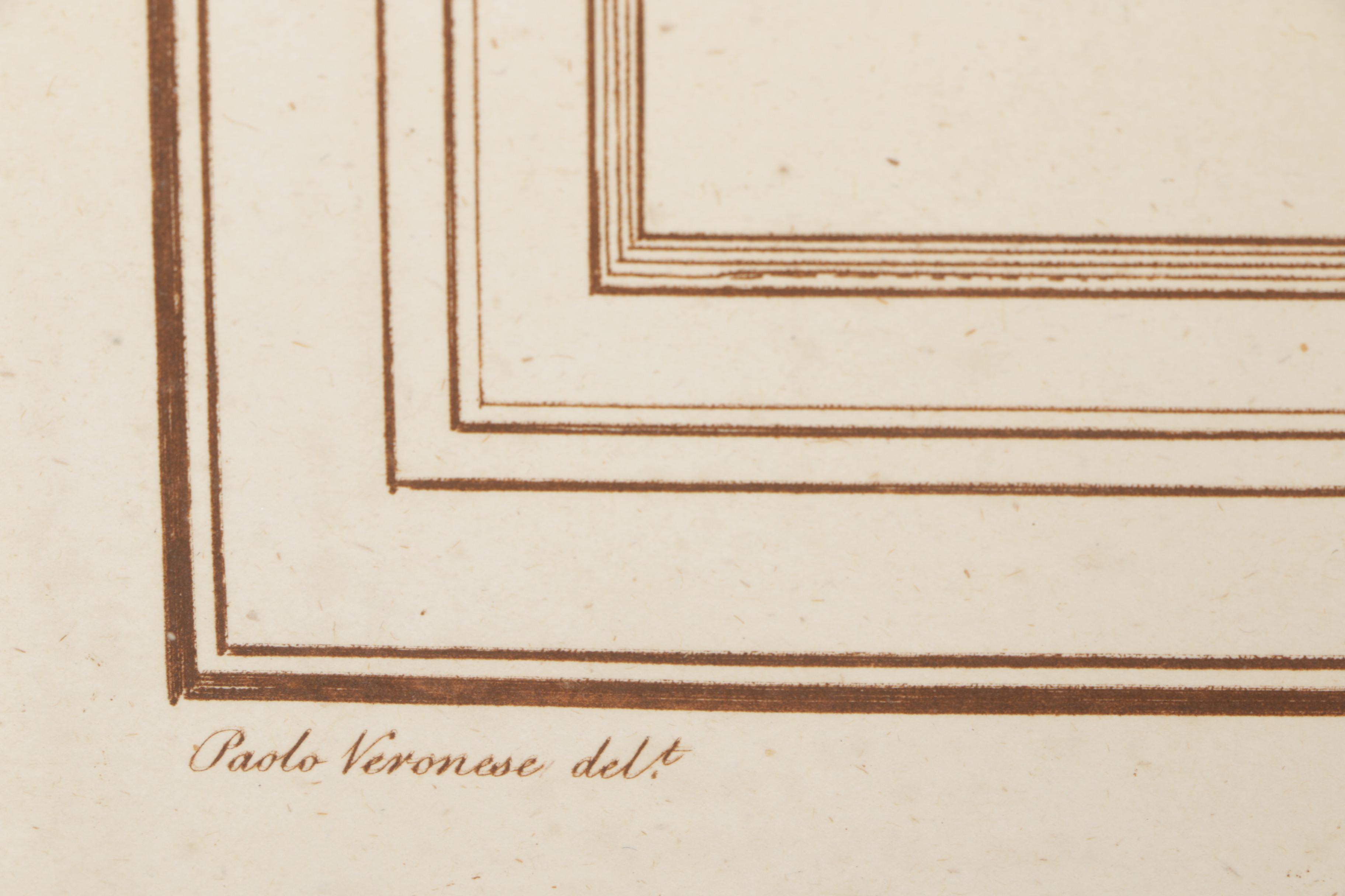 Sim. Watts Etching on Paper After Drawing by Paolo Veronese