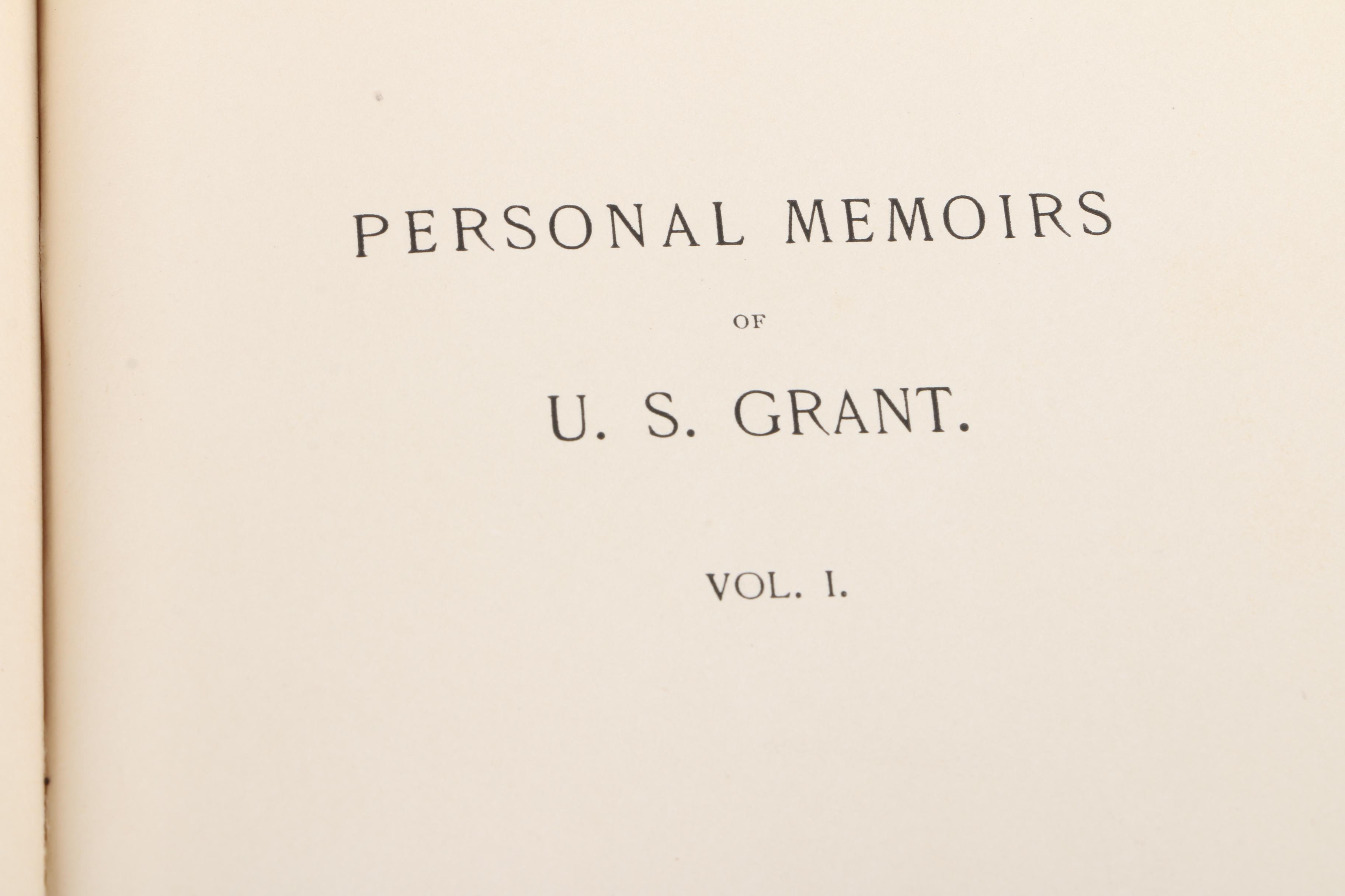 1880s "Personal Memories of U.S. Grant" Vol. I & II
