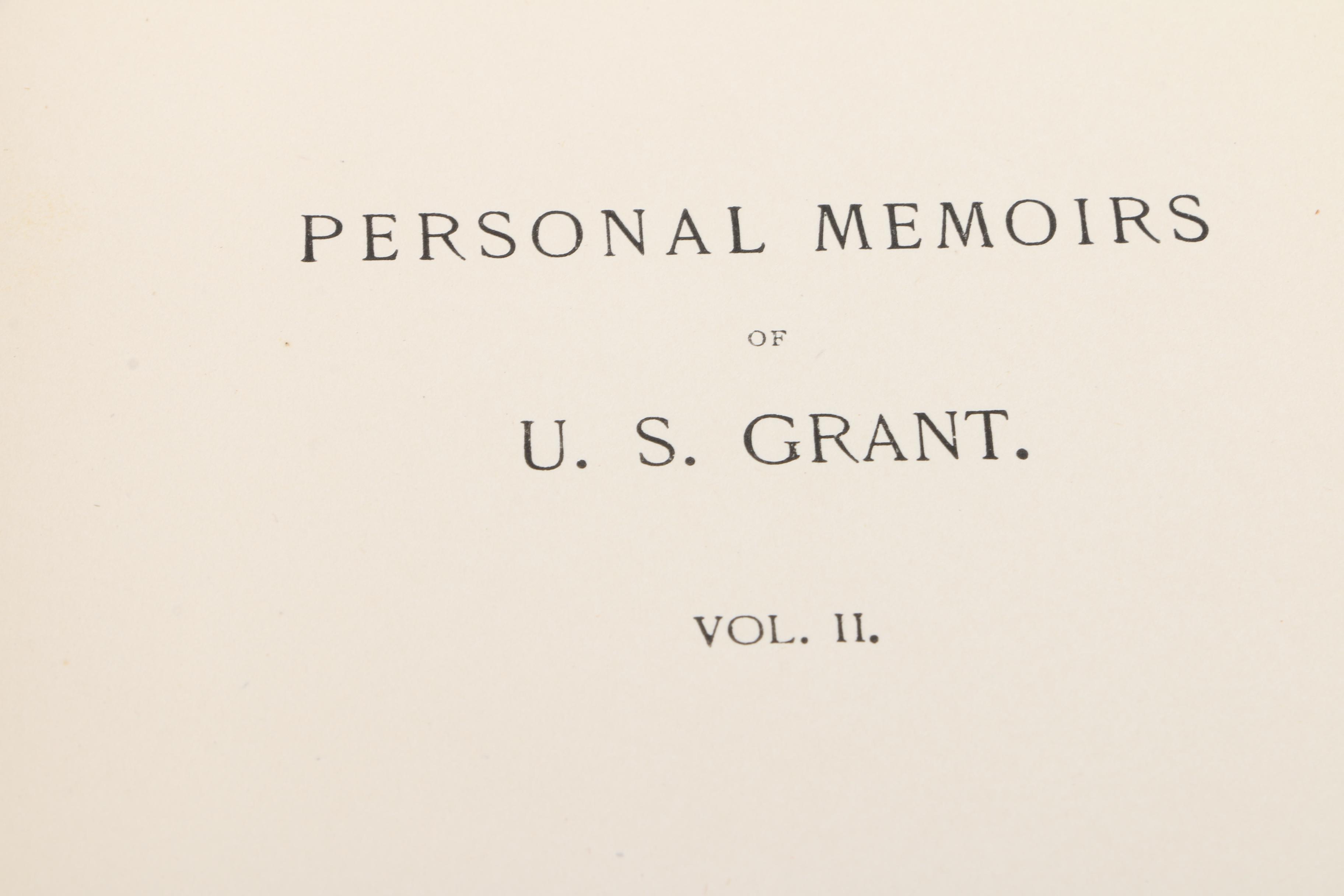 1880s "Personal Memories of U.S. Grant" Vol. I & II
