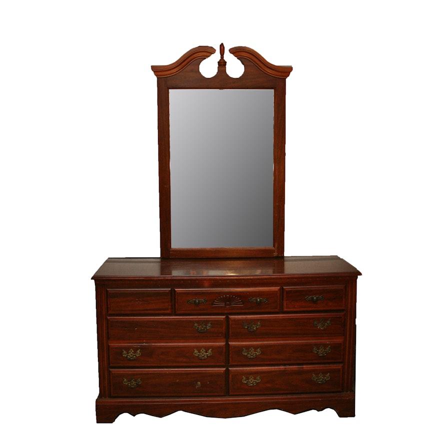 Federal Style Chest of Drawers with Mirror by Broyhill