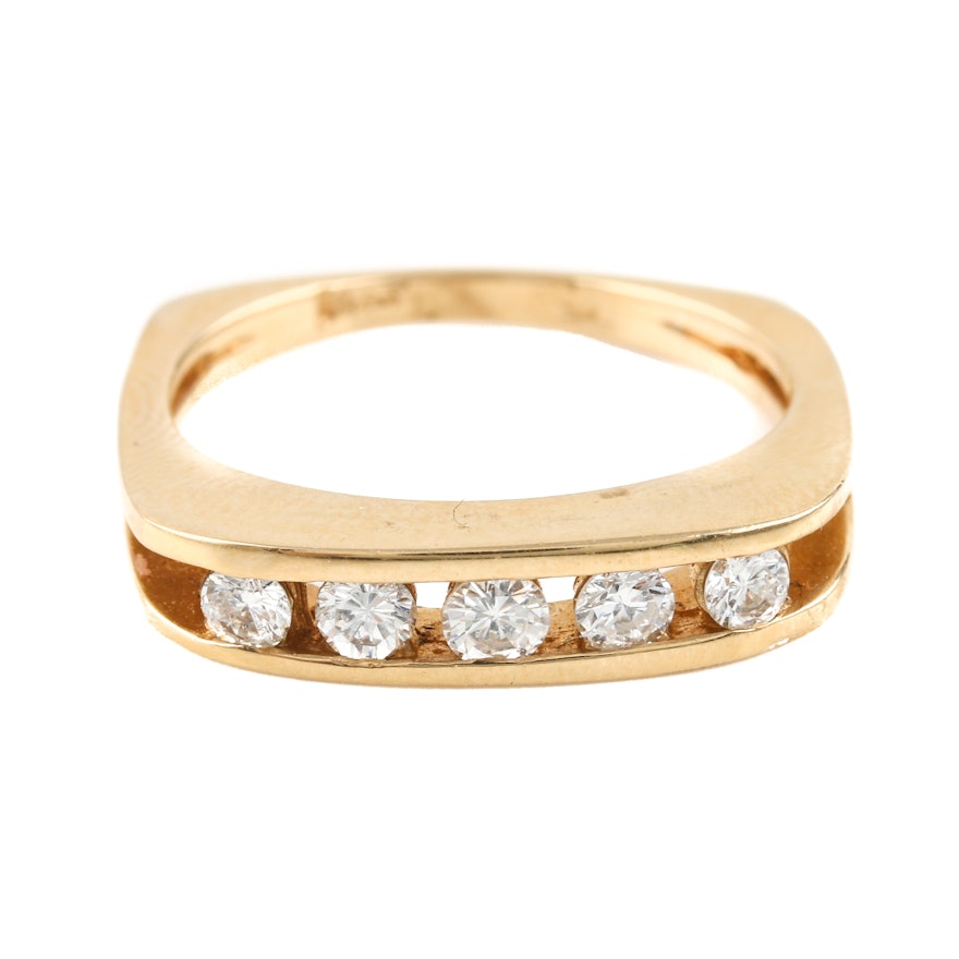 14K Yellow Gold Diamond Ring