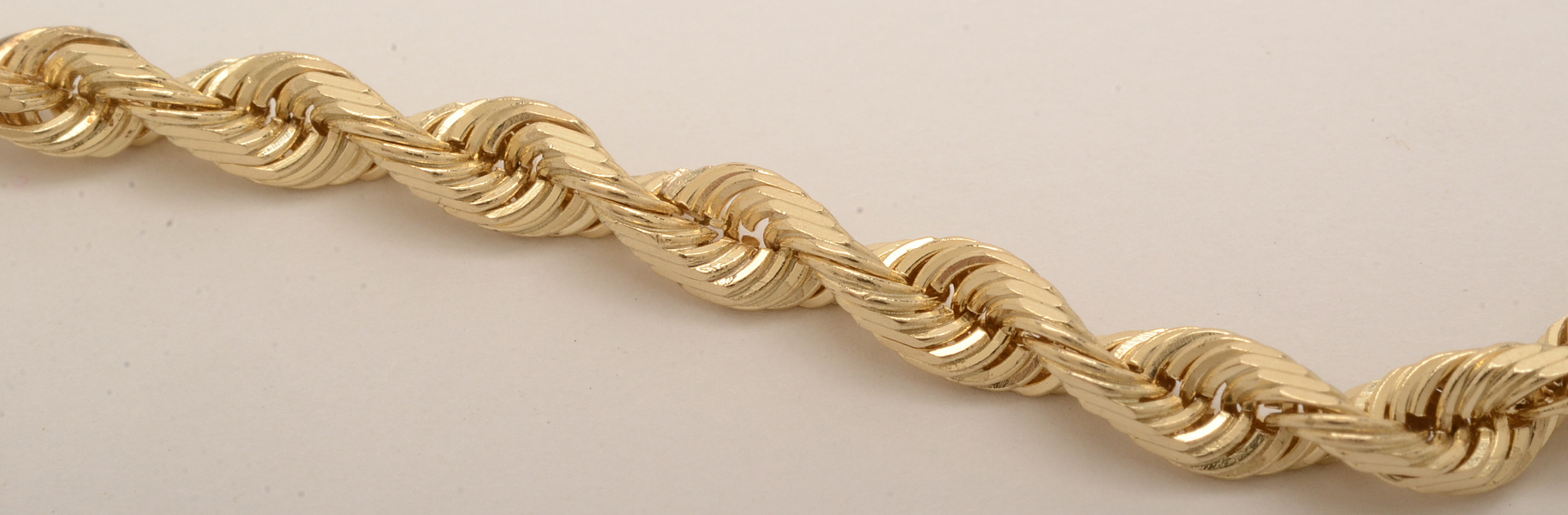 14K Gold Rope Chain Bracelet