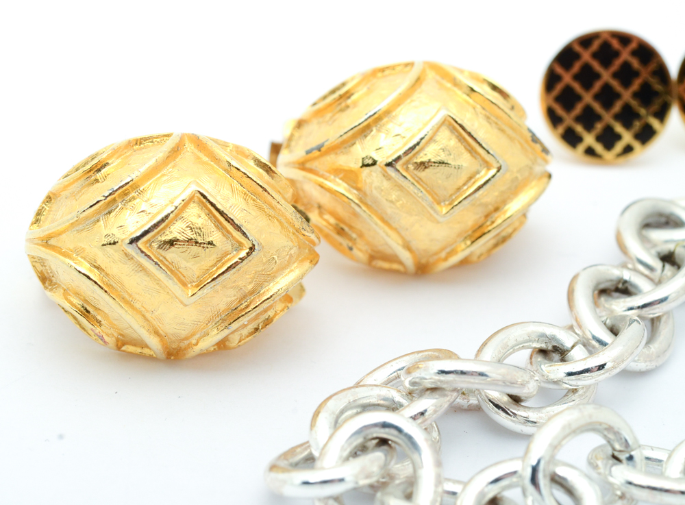 Sterling Silver Earrings and Assorted Costume Jewelry