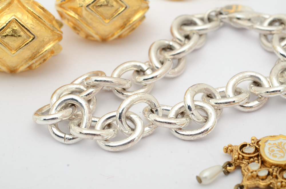 Sterling Silver Earrings and Assorted Costume Jewelry