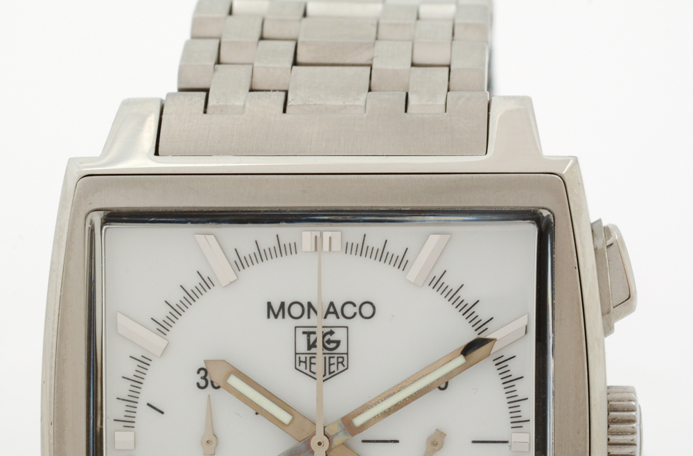 Tag Heuer Monaco Chronograph Steel Bracelet White Automatic
