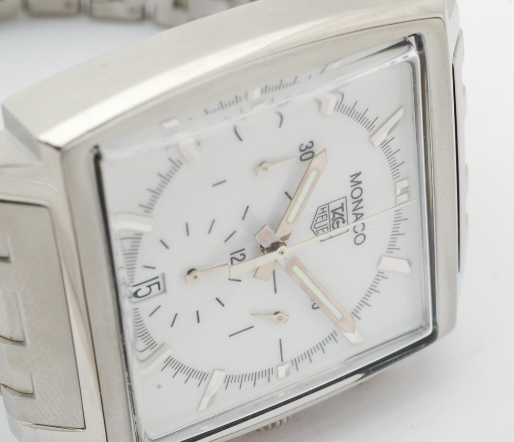 Tag Heuer Monaco Chronograph Steel Bracelet White Automatic