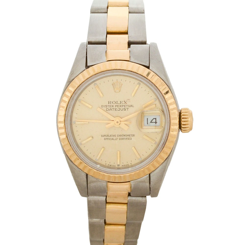 Rolex Ladies Datejust 18K Gold and Steel Champagne Automatic