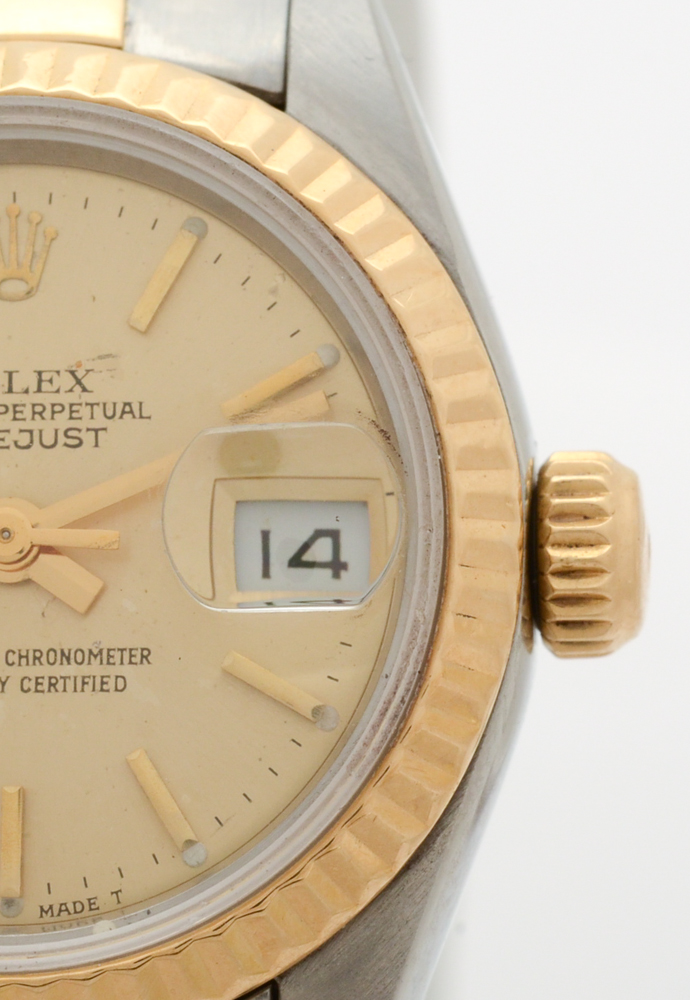 Rolex Ladies Datejust 18K Gold and Steel Champagne Automatic